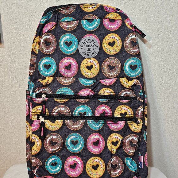 Olympia Princeton 18” Donut print Backpack (4) - Picture 1 of 4